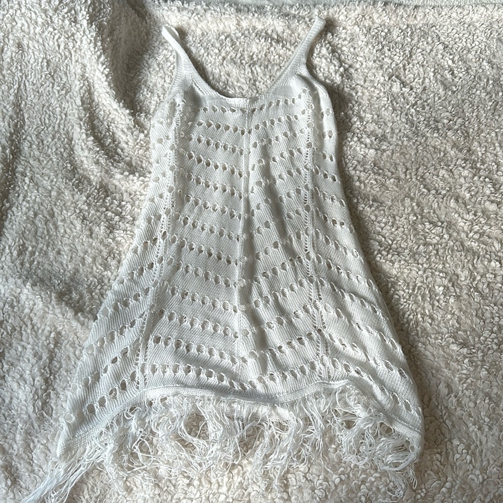 Aolro white bathing suit cover-up